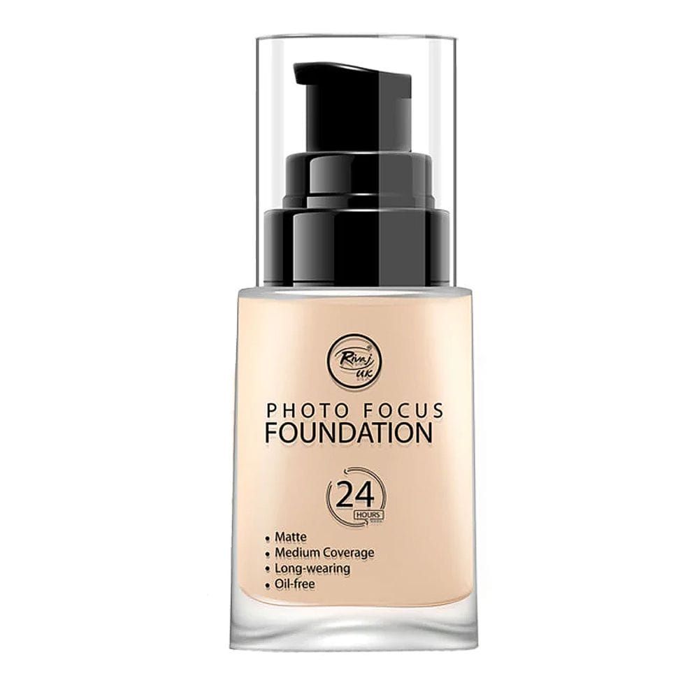Rivaj UK Photo Focus Liquid Foundation, Matte, Medium Coverage, Oil Free, Long Lasting, 30ml, No. 01 - Main Image