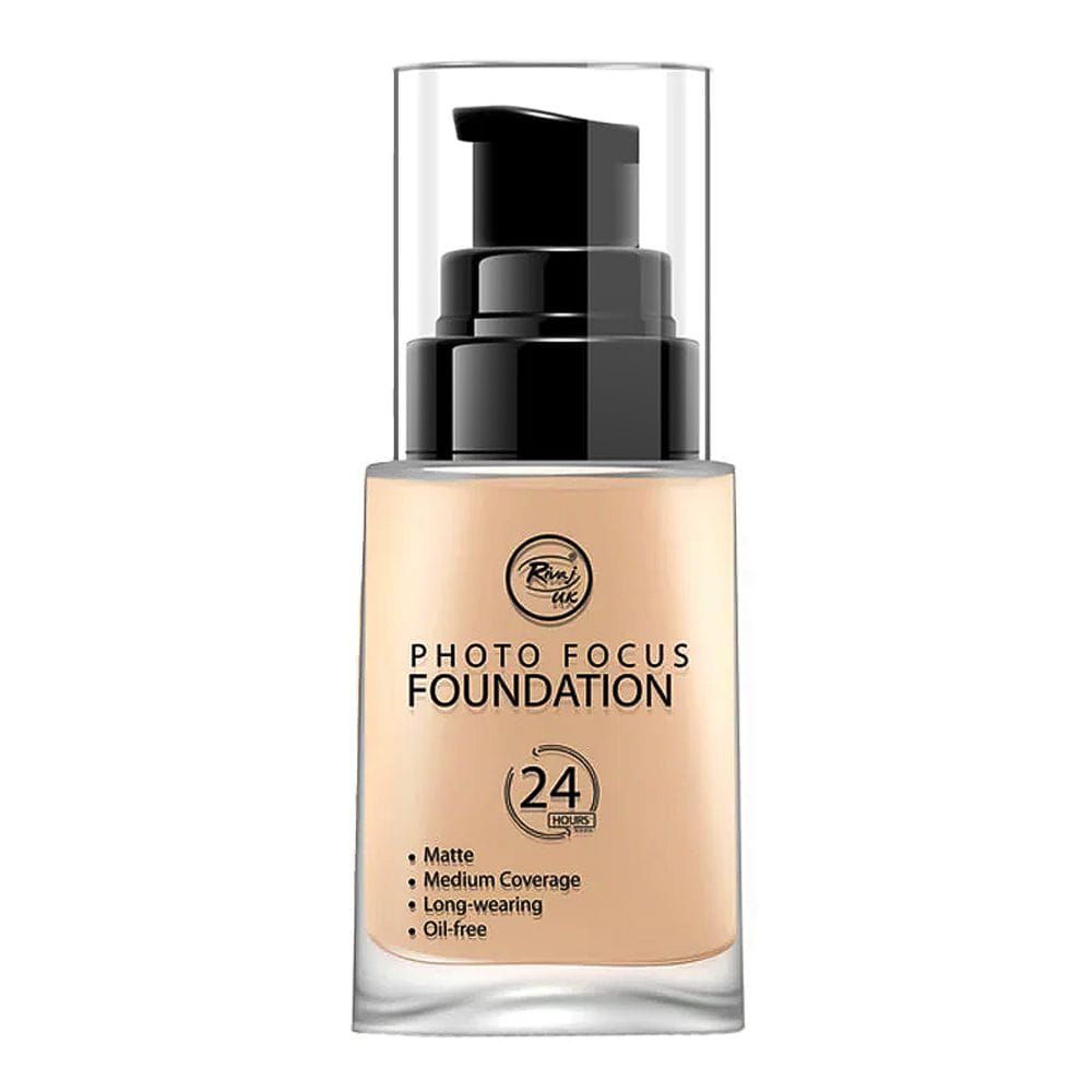 Rivaj UK Photo Focus Liquid Foundation, Matte, Medium Coverage, Oil Free, Long Lasting, 30ml, No. 03 - Main Image