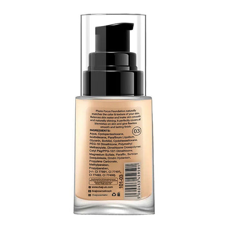 Rivaj UK Photo Focus Liquid Foundation, Matte, Medium Coverage, Oil Free, Long Lasting, 30ml, No. 03 - Image 2