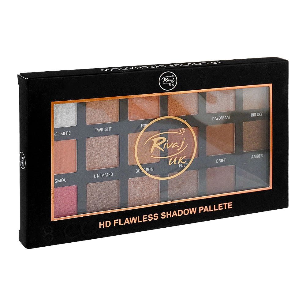 Rivaj UK HD Flawless Eyeshadow Palette, 18 Shades, No. 02 - Image 2