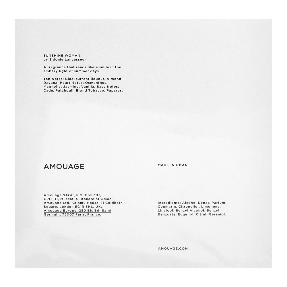 Amouage Sunshine, Eau de Parfum, For Women, 100ml - Image 3