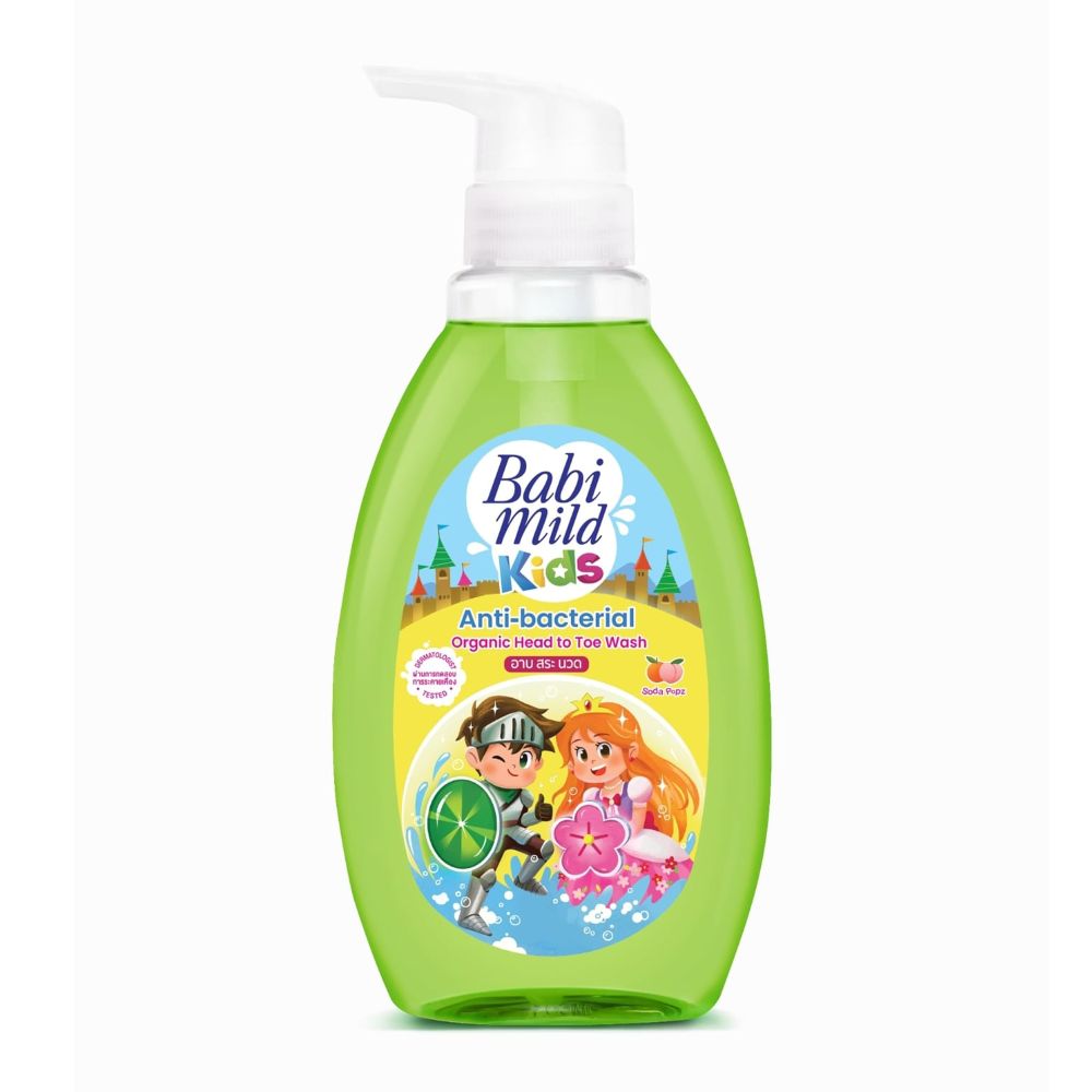 Baby Mild Kids Soda Popz Anti-Bacterial Organic Head to Toe Wash, 390ml - Main Image