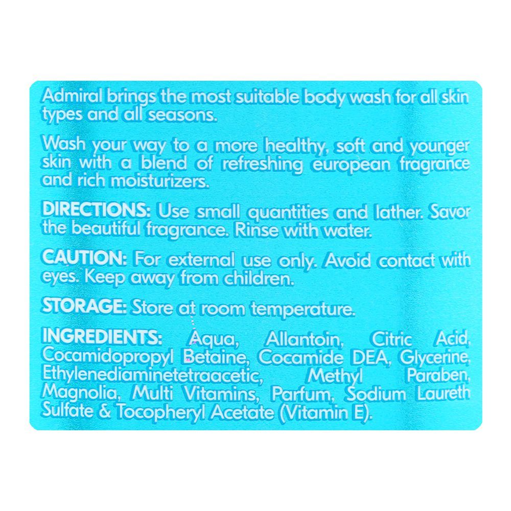 Admiral Men Hydra Sensitive Cool Power 2in1 Body & Hair Wash, 400ml - Image 3
