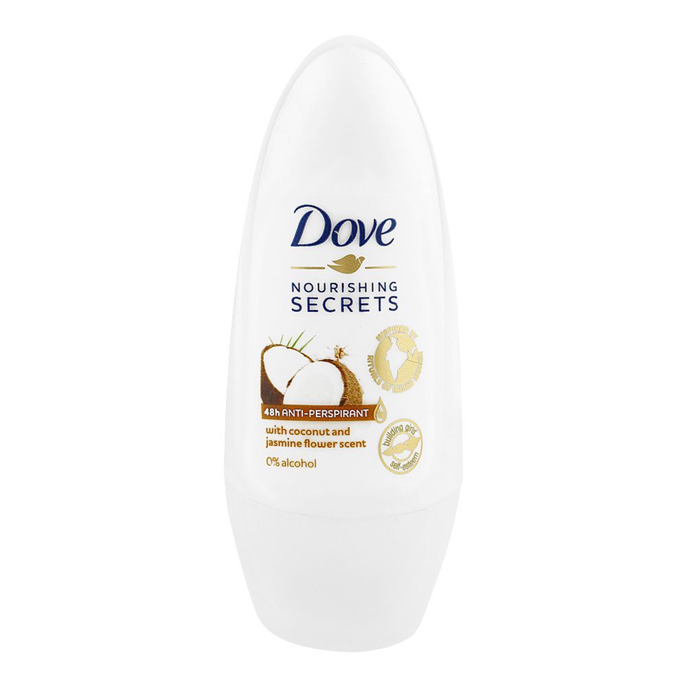 Dove Nourishing Secrets Anti-Perspirant Deodorant Roll-On, Coconut & Jasmine Flower Scent, 50ml - Main Image