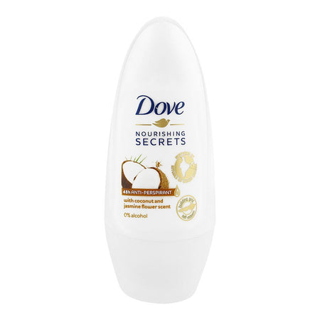 Dove Nourishing Secrets Anti-Perspirant Deodorant Roll-On, Coconut & Jasmine Flower Scent, 50ml - Main Image
