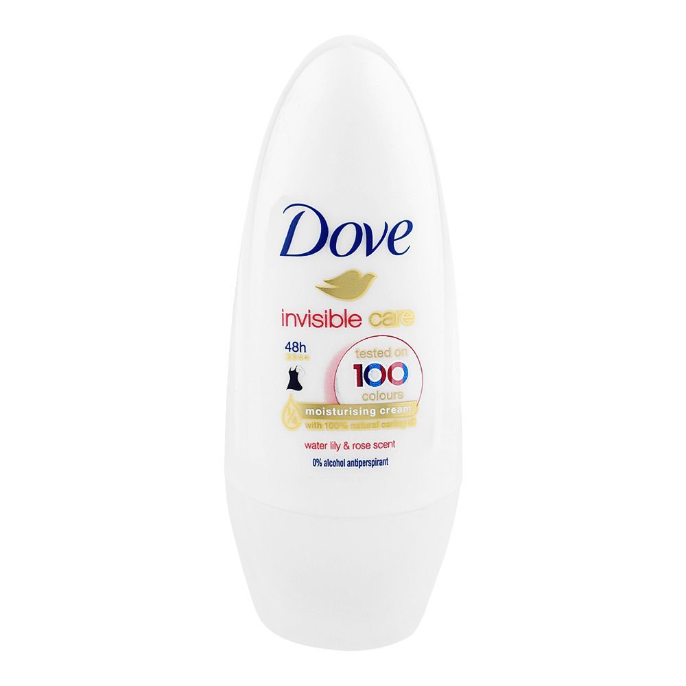 Dove Invisible Care Anti-Perspirant Deodorant Roll-On, Water Lily & Rose Scent, 50ml - Main Image