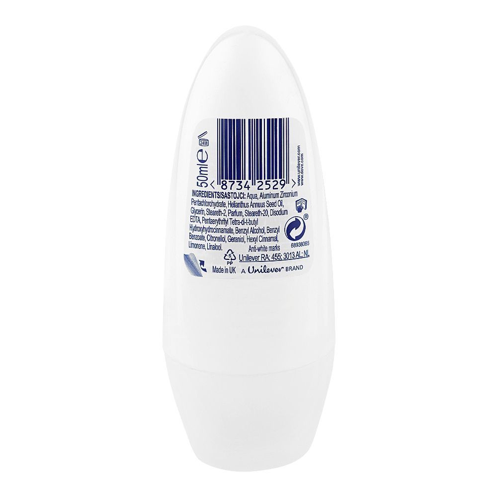 Dove Invisible Care Anti-Perspirant Deodorant Roll-On, Water Lily & Rose Scent, 50ml - Image 2