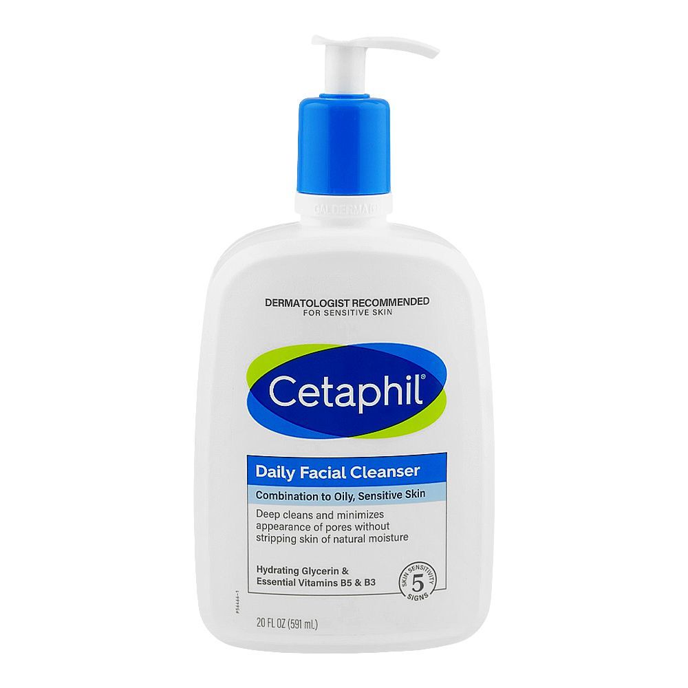 Cetaphil Daily Facial Cleanser Face Wash, For Combination To Oily, Sensitive Skin, 591ml - Main Image