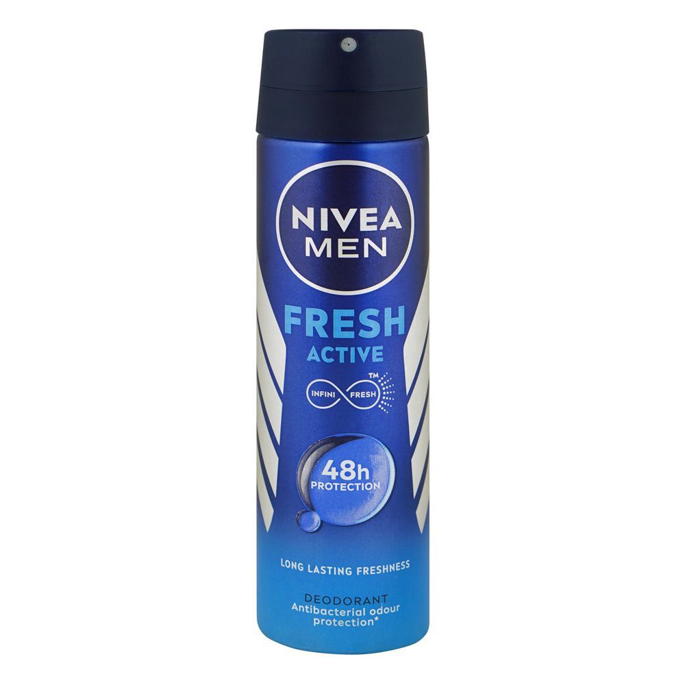 Nivea Men Fresh Active Infini Fresh Body Spray, 48H Long-Lasting Freshness, 150ml - Main Image