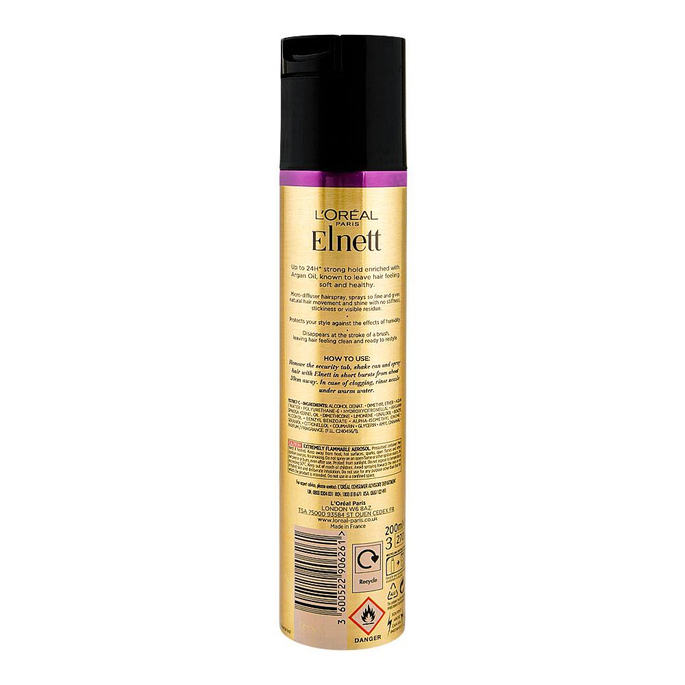 L'oreal Paris Elnett Micro-Diffusion Hair Spray, Strong Hold, For Damaged Hair, 200ml - Image 2