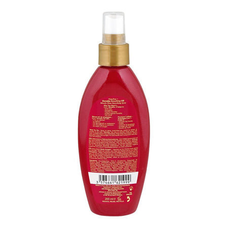 OGX Frizz-Free + Keratin Smoothing Oil Miracle Gloss Hair Spray, 200ml - Image 2