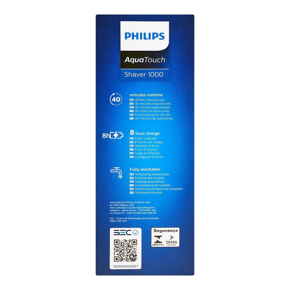 Philips Aqua Touch 1000 One Touch Open Cordless Shaver, 40 Minutes Run Time, Washable, S1121/40 - Image 5