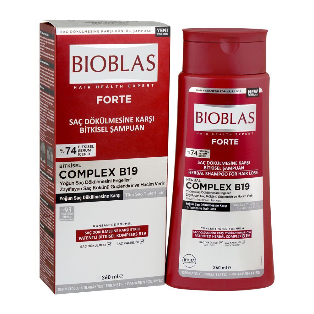 Bioblas Forte Complex B19 Herbal Shampoo, For Hair Loss, 360ml - Main Image