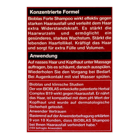 Bioblas Forte Complex B19 Herbal Shampoo, For Hair Loss, 360ml - Image 5
