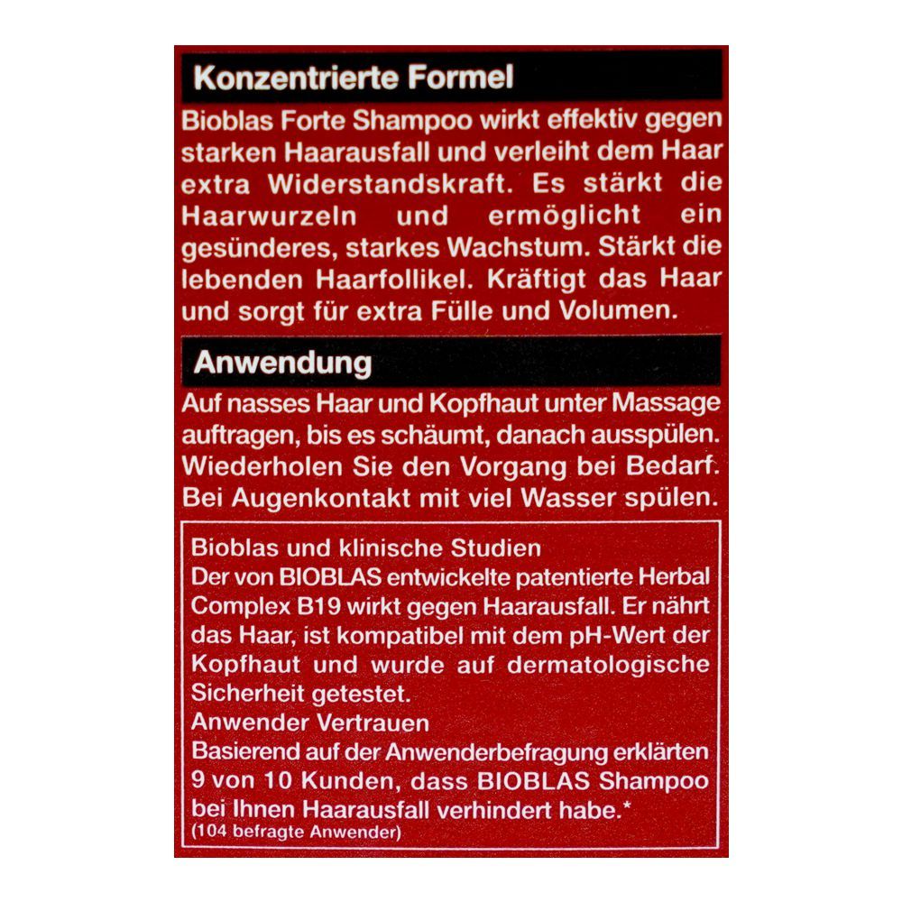 Bioblas Forte Complex B19 Herbal Shampoo, For Hair Loss, 360ml - Image 5