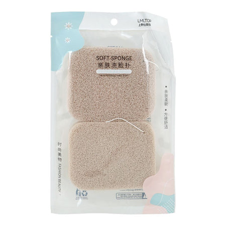 LMLTOP Facial Cleansing Reusable Face Sponge, For Deep Skin Exfoliation, 2-Pack, B2215 - Main Image