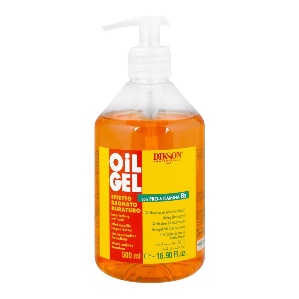 Dikson Oil Gel with Pro Vitamin B5 - Wet Look Hair Styling Gel, 500ml - Main Image