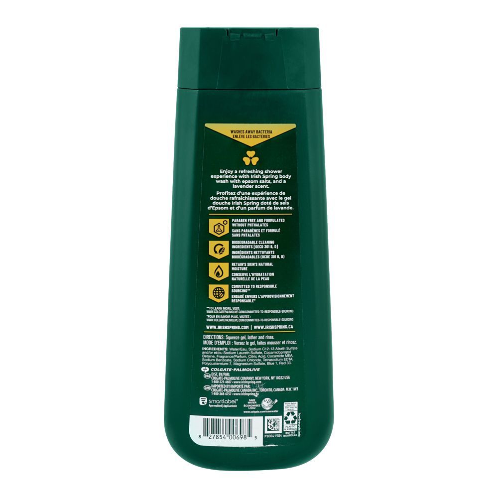 Irish Spring Refresh Moisturizing Face+Body Wash, Epsom Salts & Lavender Scent, 591ml - Image 2