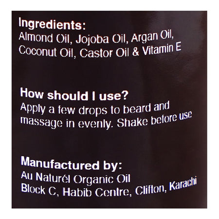 Au Naturel Organic Beard Oil, 50ml - Image 3