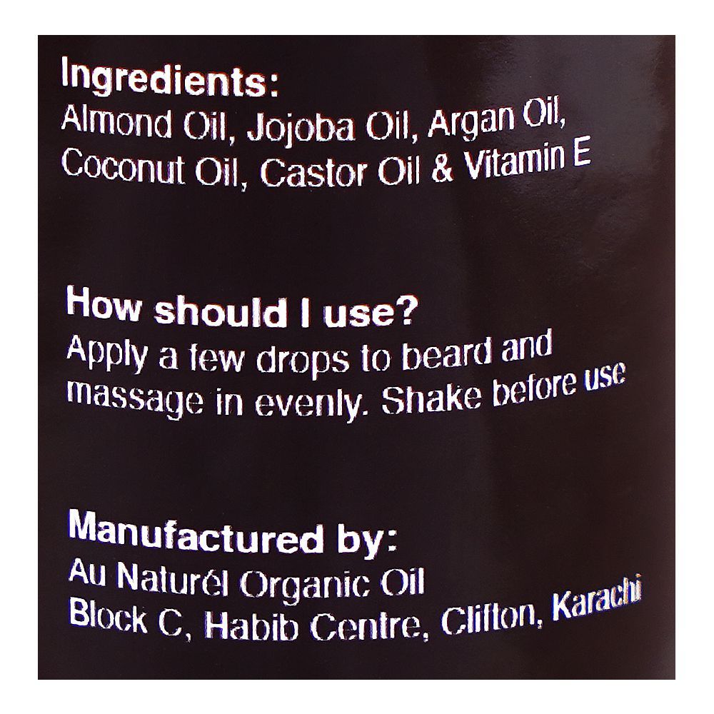 Au Naturel Organic Beard Oil, 50ml - Image 3