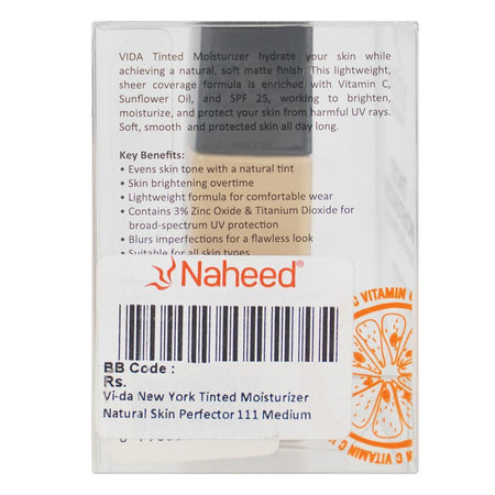 Vi'da New York Tinted Moisturizer with Vitamin C & Sunflower Oil, SPF 25, 20ml, 116 Sandy - Image 4
