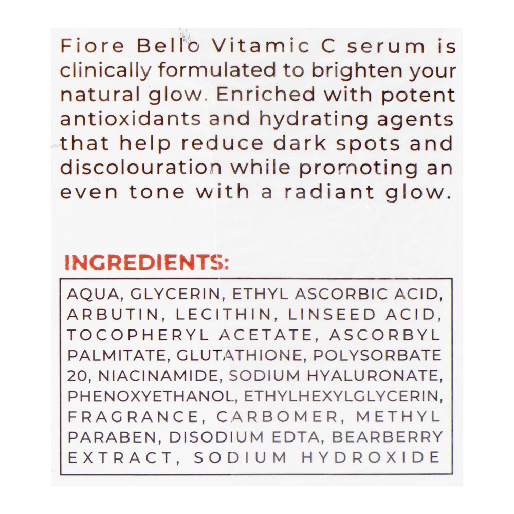 Fiore Bello Brightening Vitamin C Serum, 30ml - Image 4