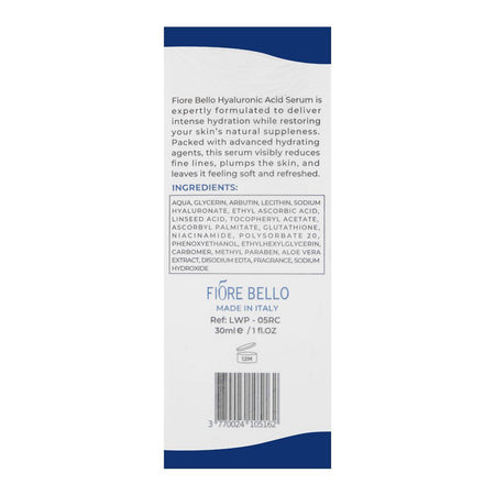 Fiore Bello Hyaluronic Acid 2% Serum, Hydrated & Plumpy Skin, 30ml - Image 2