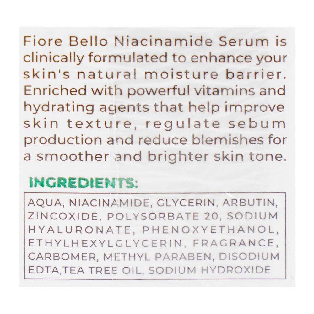 Fiore Bello Niacinamide 10%+Zinc 1% Serum, Blemish & Sebum Control, 30ml - Image 4