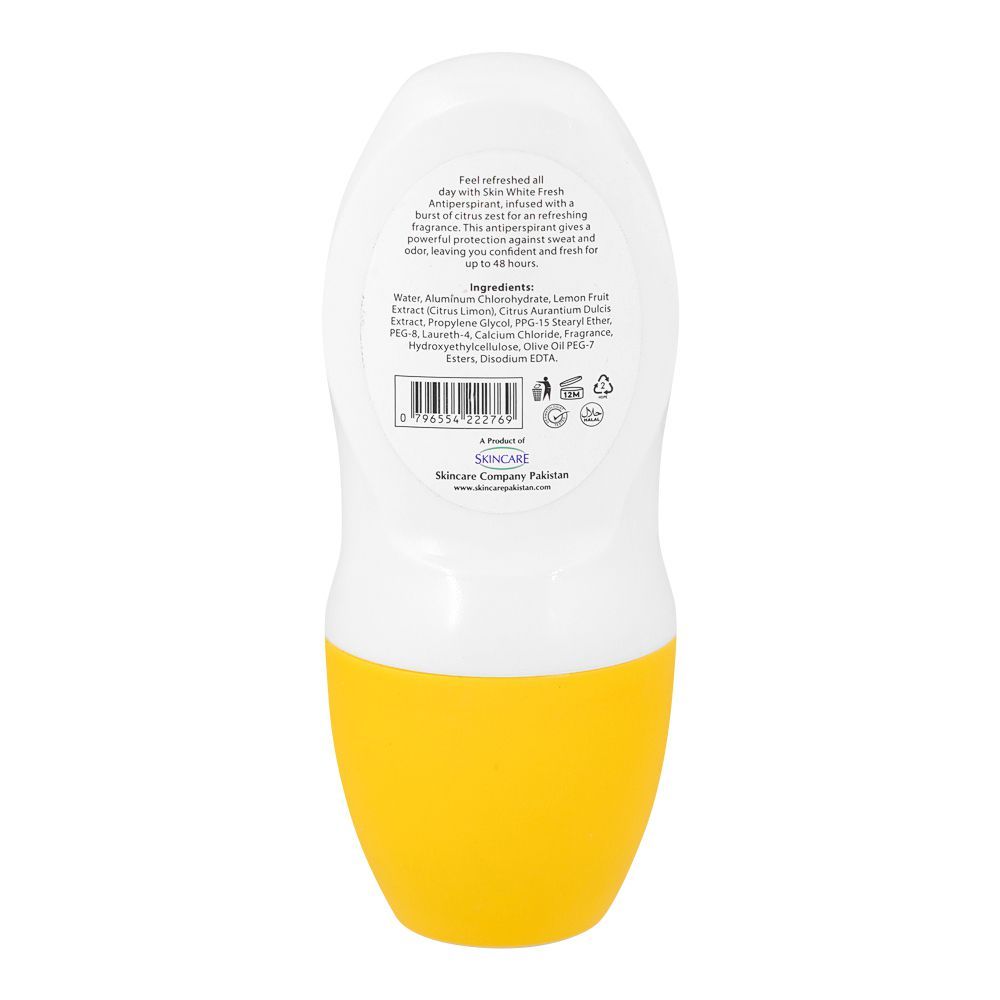 SkinWhite Fresh Antiperspirant Deodorant Roll On with Citrus Zest, 50ml - Image 2