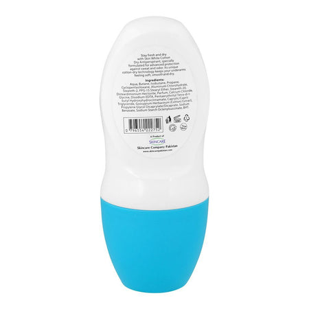 SkinWhite Cotton Dry Antiperspirant Deodorant Roll On, Advanced Protection, 50ml - Image 2