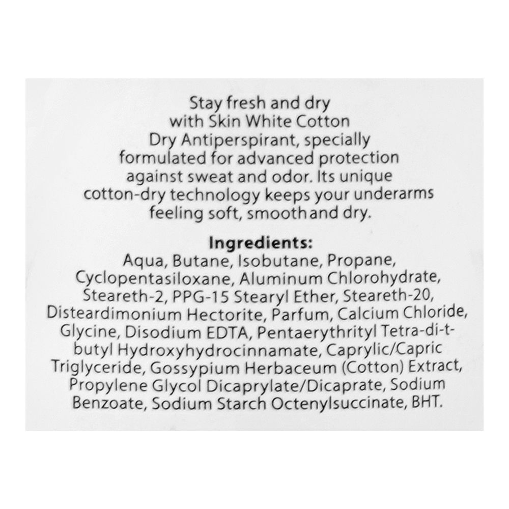 SkinWhite Cotton Dry Antiperspirant Deodorant Roll On, Advanced Protection, 50ml - Image 3