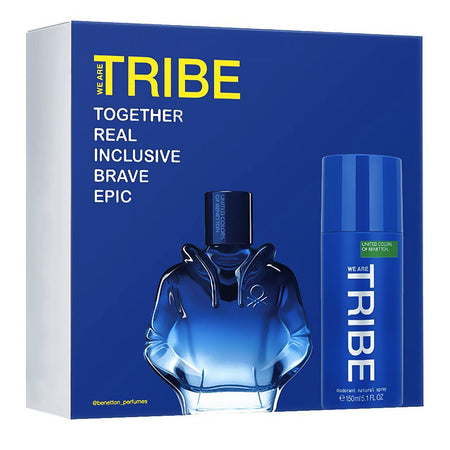United Colors Of Benetton We Are Tribe Gift Set: Eau de Toilette 90ml+Body Spray 150ml, For Men, 2-Pack - Image 2