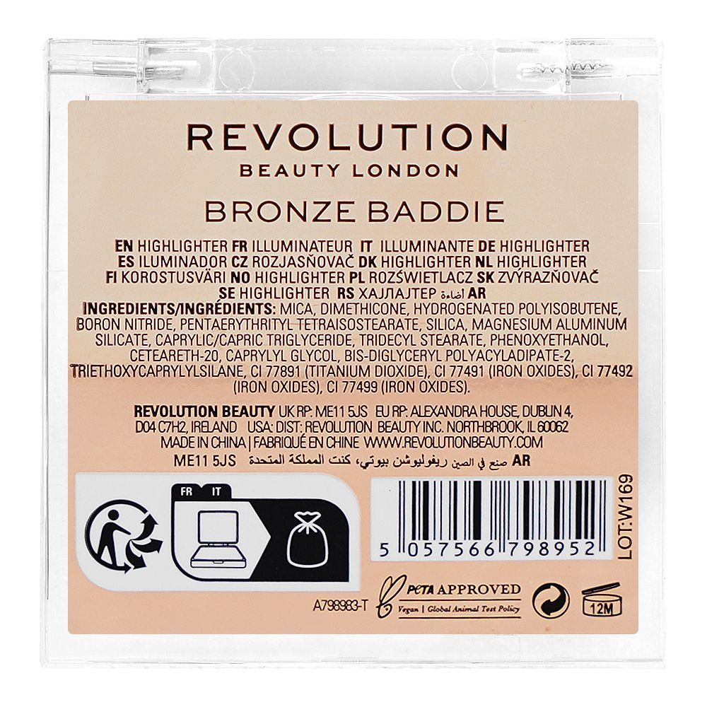 Makeup Revolution Beam Bright Silk Touch Highlighter, 2.45g, Bronze Baddie - Image 4