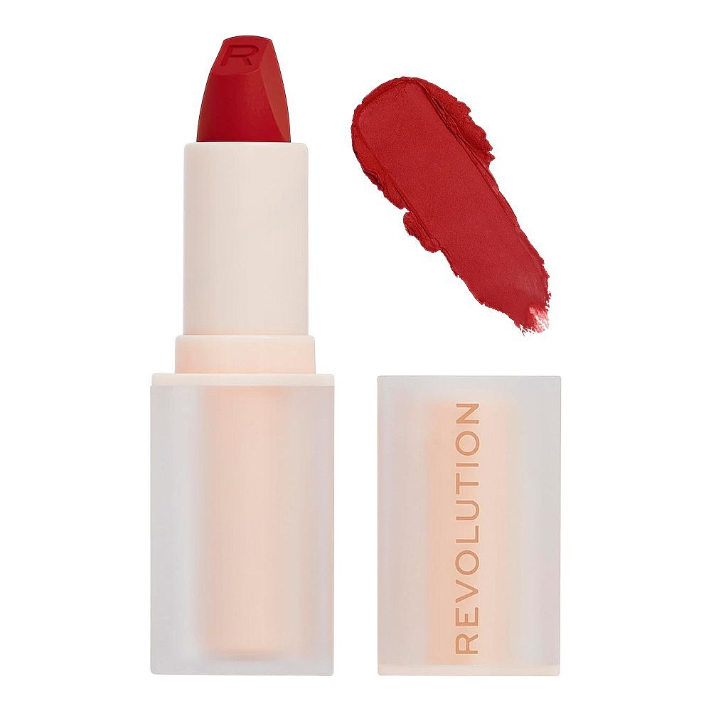 Makeup Revolution Lip Allure Satin Lipstick, 3.2g, Ceo Brick Red - Main Image