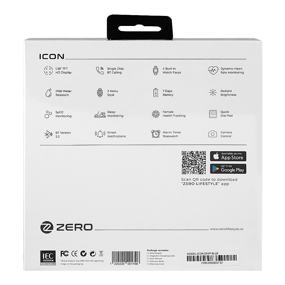 Zero 1.38" TFT HD Display Smart Watch, IP68 Water Resistant, Space Blue - Image 5