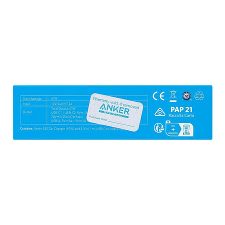 Anker 535 Triple Port Car Charger (67W, 1m Cable), Black, B2731HA1 - Image 4