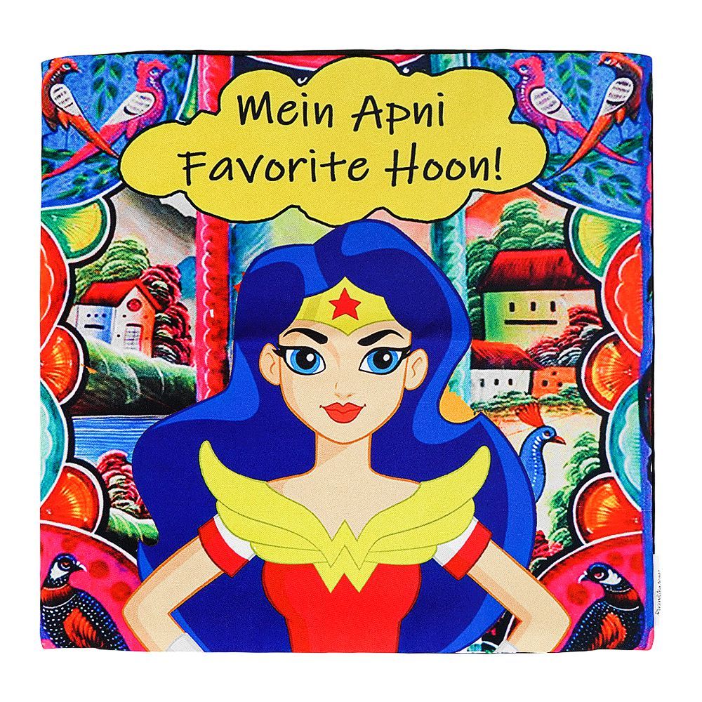 Mein Apni Favourite Hoon (Wonder Women) Cushion Cover With Out Filling - Main Image