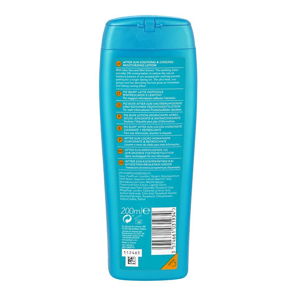 Piz Buin After Sun Soothing & Cooling Moisturizing Lotion, 200ml - Image 2