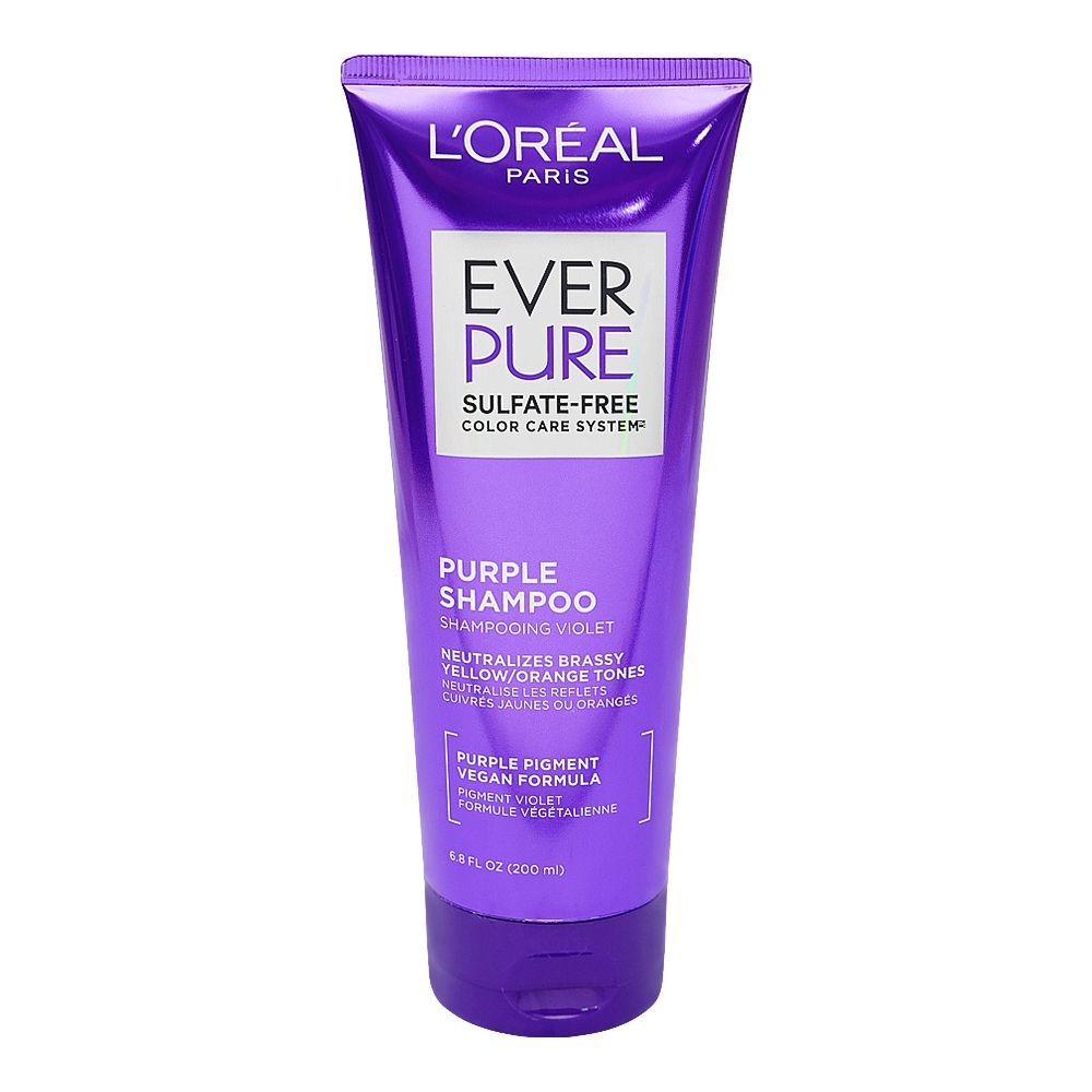 L'oreal Paris Ever Pure Sulfate & Paraben Free Purple Pigment Shampoo, For Dry, Damaged, Bleached hair, 200ml - Main Image
