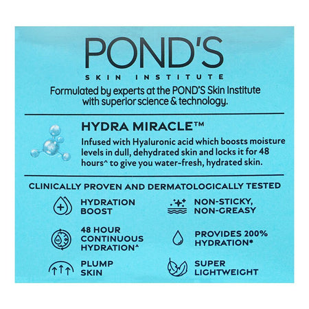 Pond's Hydra Miracle Hyaluronic Acid Super Light Gel, Face Moisturizer, 50g - Image 3