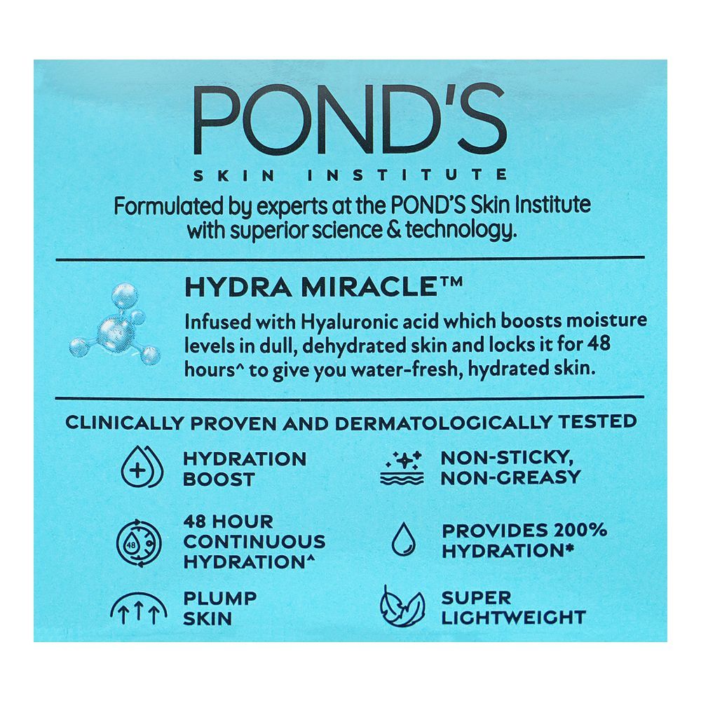 Pond's Hydra Miracle Hyaluronic Acid Super Light Gel, Face Moisturizer, 50g - Image 3