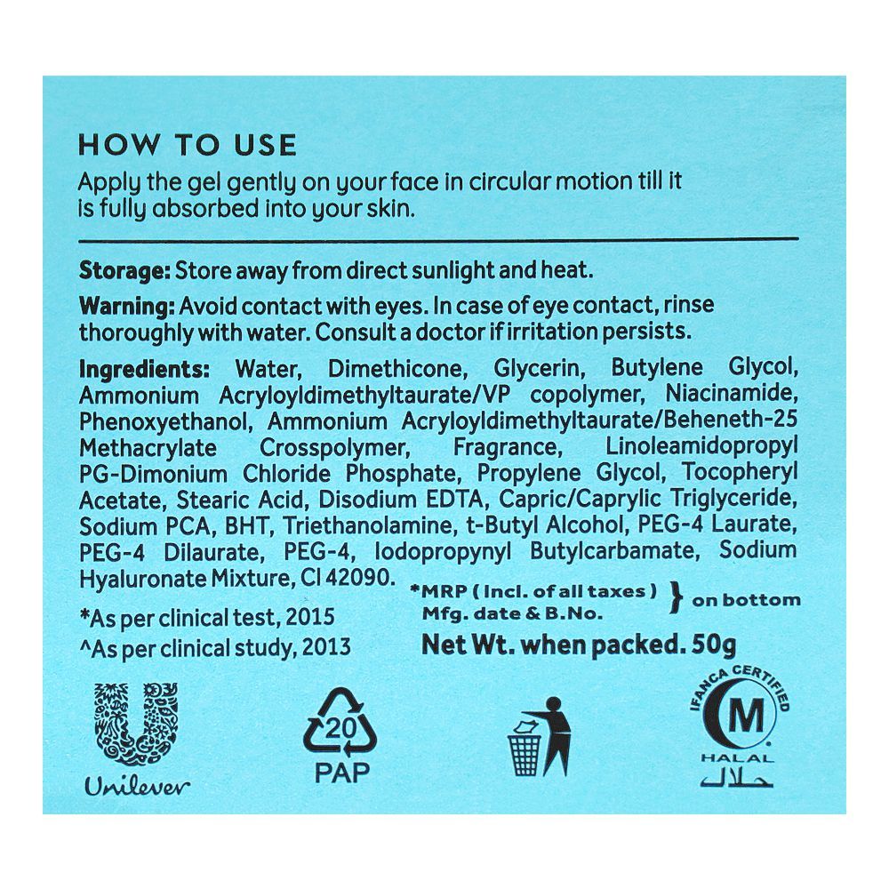 Pond's Hydra Miracle Hyaluronic Acid Super Light Gel, Face Moisturizer, 50g - Image 4