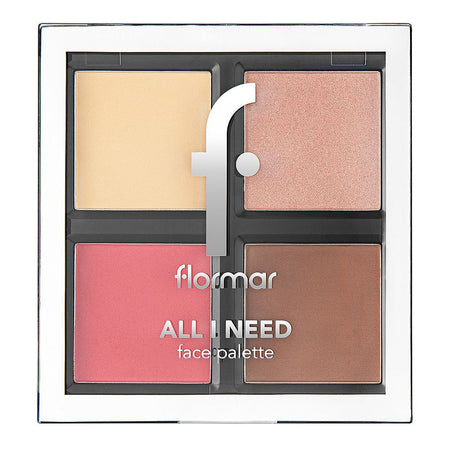 Flormar All Need Face Palette - Face Powder, Blush, Highlighter & Contour (3.4 Each), 4-in-1 Pack - Image 2