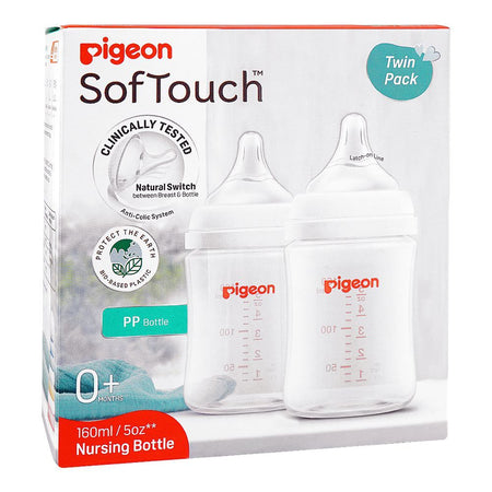 Pigeon SofTouch Nursing PP Feeder Bottle, For 0+ Months, 160ml, 2-Pack, A81292 - Image 2