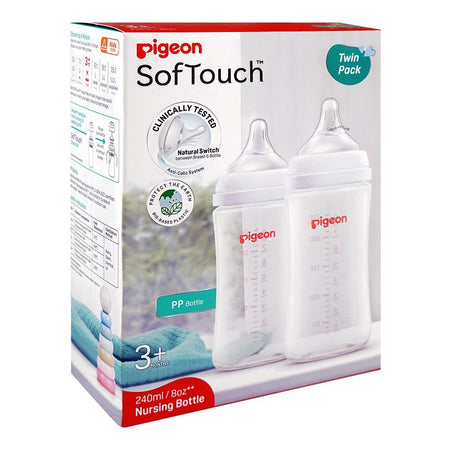 Pigeon SofTouch Nursing PP Feeder Bottle, For 3+ Months, 240ml, 2-Pack, A81293 - Image 2