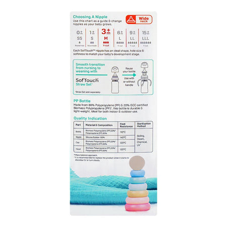 Pigeon SofTouch Nursing PP Feeder Bottle, For 3+ Months, 240ml, 2-Pack, A81293 - Image 5