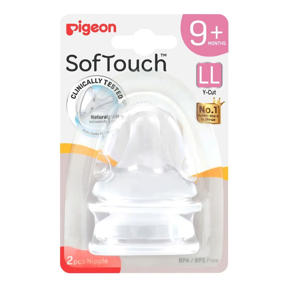 Pigeon SofTouch Nipples, LL Y-Cut, For 9+ Months, 2-Pack, A81269 - Main Image