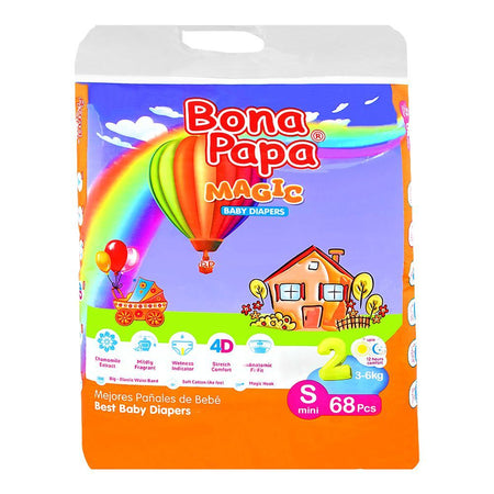Bona Papa Magic Baby Diapers, No. 2, Small, 3-6 Kg, 68-Pack - Main Image