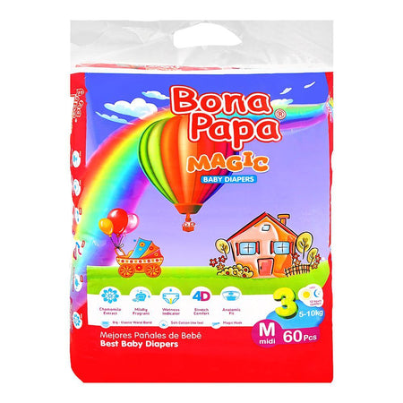 Bona Papa Magic Baby Diapers, No. 3, Medium, 5-10Kg, 60-Pack - Main Image