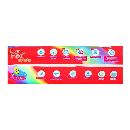 Bona Papa Magic Baby Diapers, No. 3, Medium, 5-10Kg, 60-Pack - Image 4